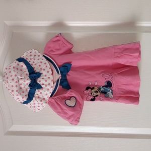 Baby Girl DISNEY Polo Pique Pink Sailor Dress w/Hat & Diaper Cover 6-12 MO